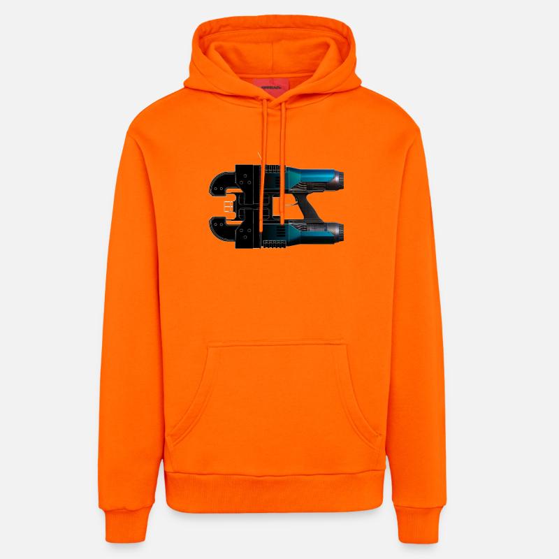 Découpeuse laser à chute spatiale - Sweat à capuche bio décontracté fabriqué en UE - SUNSET ORANGE
