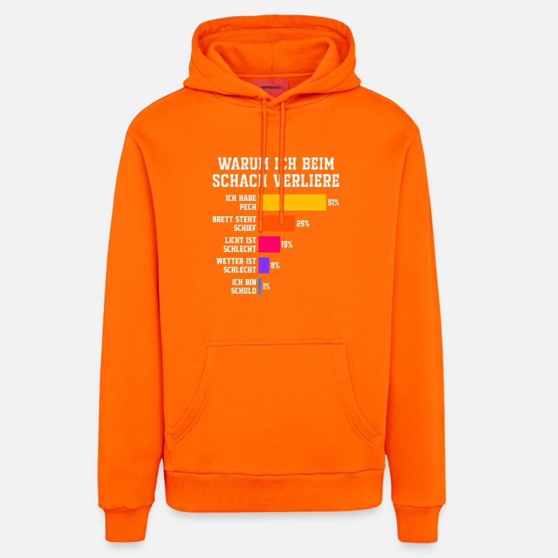 Pourquoi je perds au squash Squash - Sweat à capuche bio décontracté fabriqué en UE - SUNSET ORANGE
