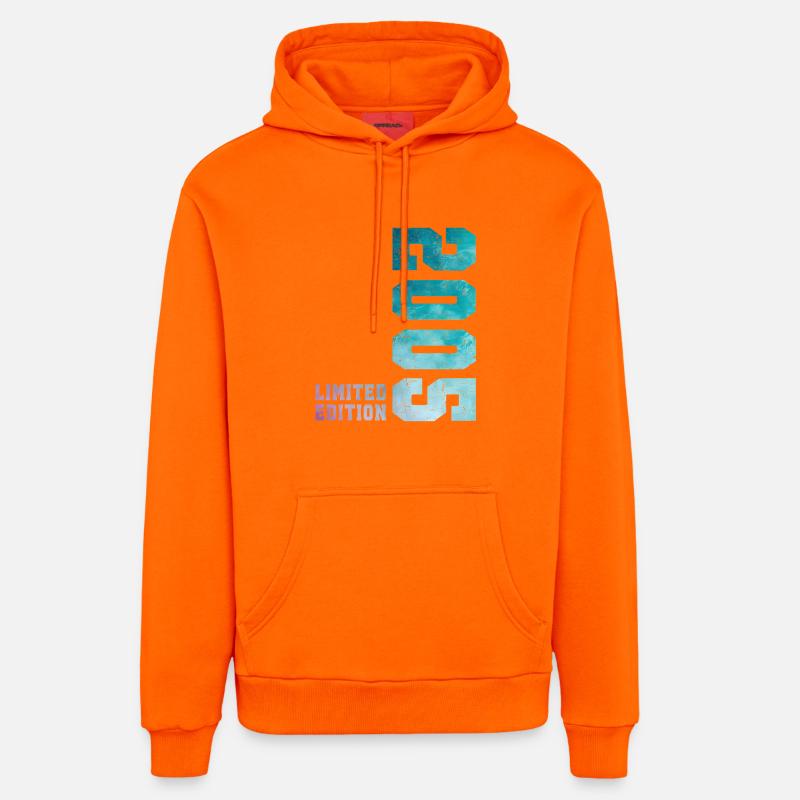 2005 Édition Limitée 21 ans anniversaire - Sweat à capuche bio décontracté fabriqué en UE - SUNSET ORANGE