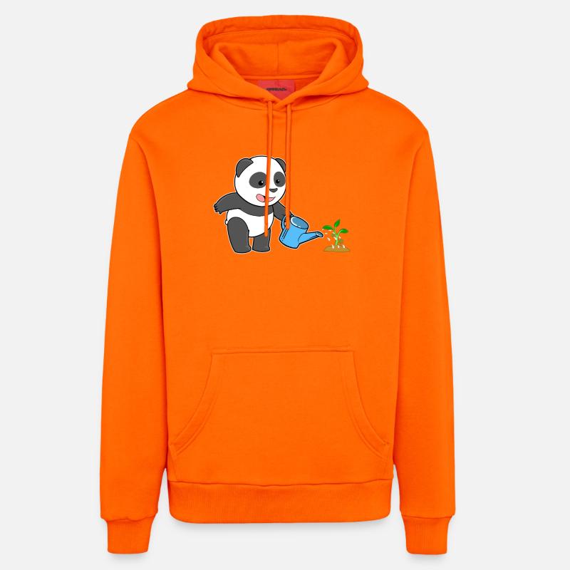 Arrosoir pour jardinier panda panda - Sweat à capuche bio décontracté fabriqué en UE - SUNSET ORANGE