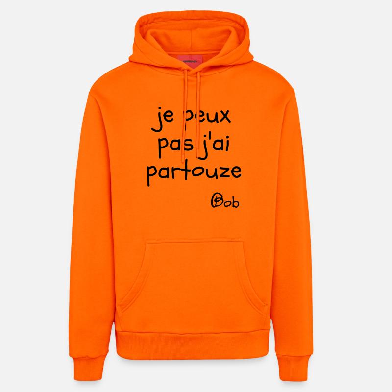 Je peux pas j'ai partouze - Sweat à capuche bio décontracté fabriqué en UE - SUNSET ORANGE