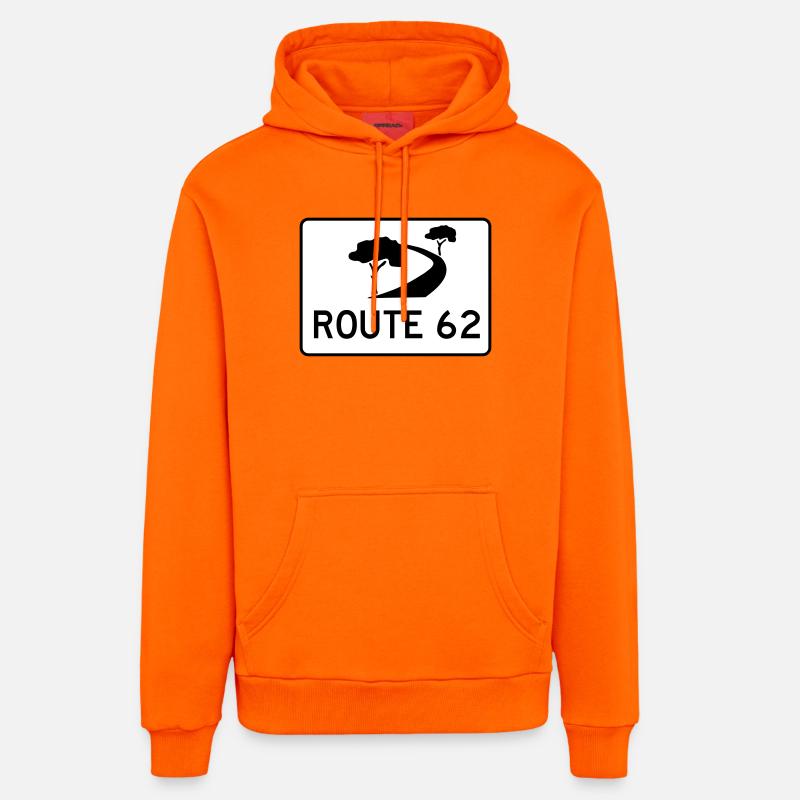 route des jardins - Sweat à capuche bio décontracté fabriqué en UE - SUNSET ORANGE