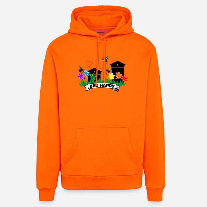 Serres à miel et fleurs - Sweat à capuche bio décontracté fabriqué en UE - SUNSET ORANGE