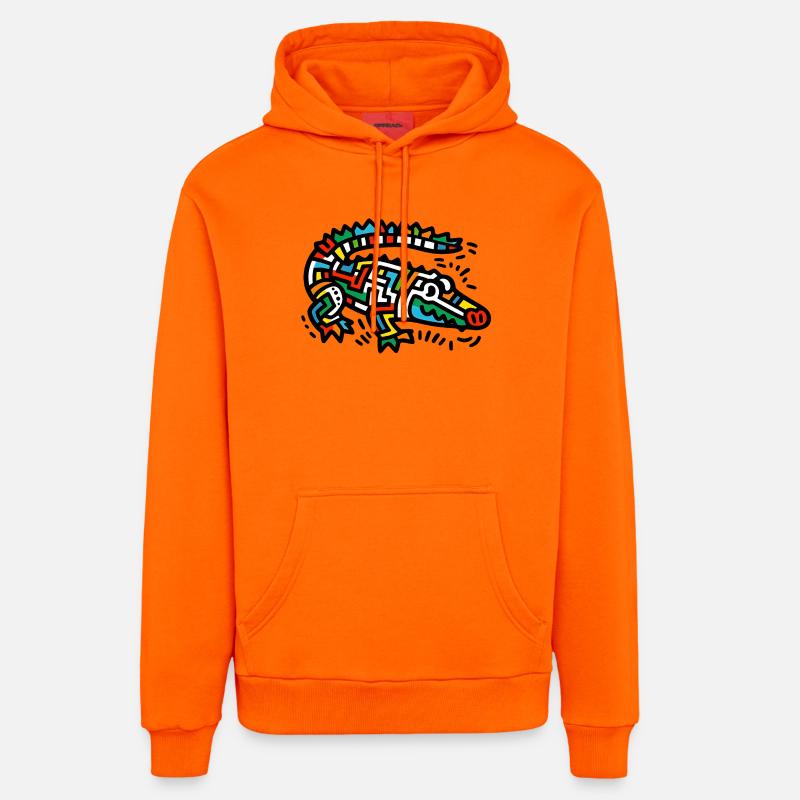 Crocodile - Sweat à capuche bio décontracté fabriqué en UE - SUNSET ORANGE