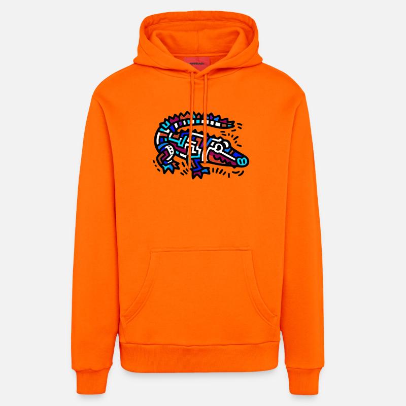 Alligator Crocodile - Sweat à capuche bio décontracté fabriqué en UE - SUNSET ORANGE
