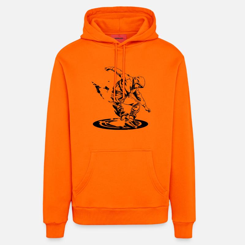 Dessin de breakdancer - Sweat à capuche bio décontracté fabriqué en UE - SUNSET ORANGE