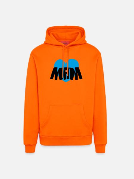 Mom heart - Organic Relaxed Hoodie Made in EU - SUNSET ORANGE