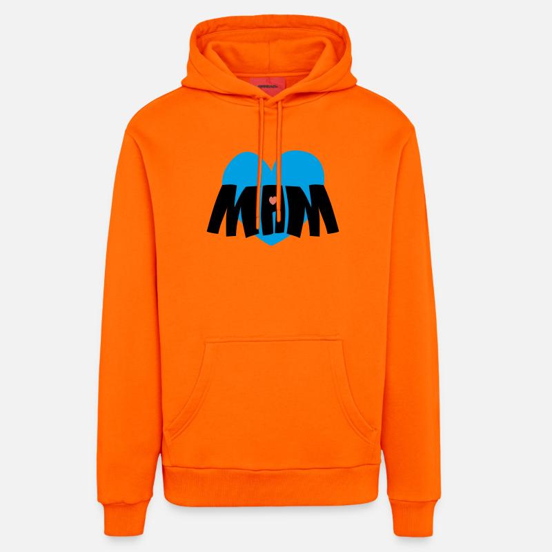 Cœur de maman - Sweat à capuche bio décontracté fabriqué en UE - SUNSET ORANGE