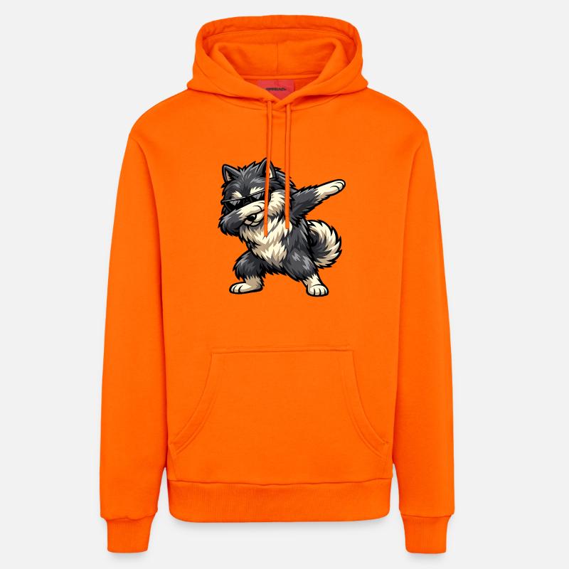 Dab Wolfspitz - Sweat à capuche bio décontracté fabriqué en UE - SUNSET ORANGE