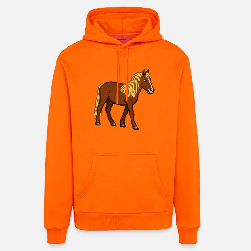 cheval - Sweat à capuche bio décontracté fabriqué en UE - SUNSET ORANGE