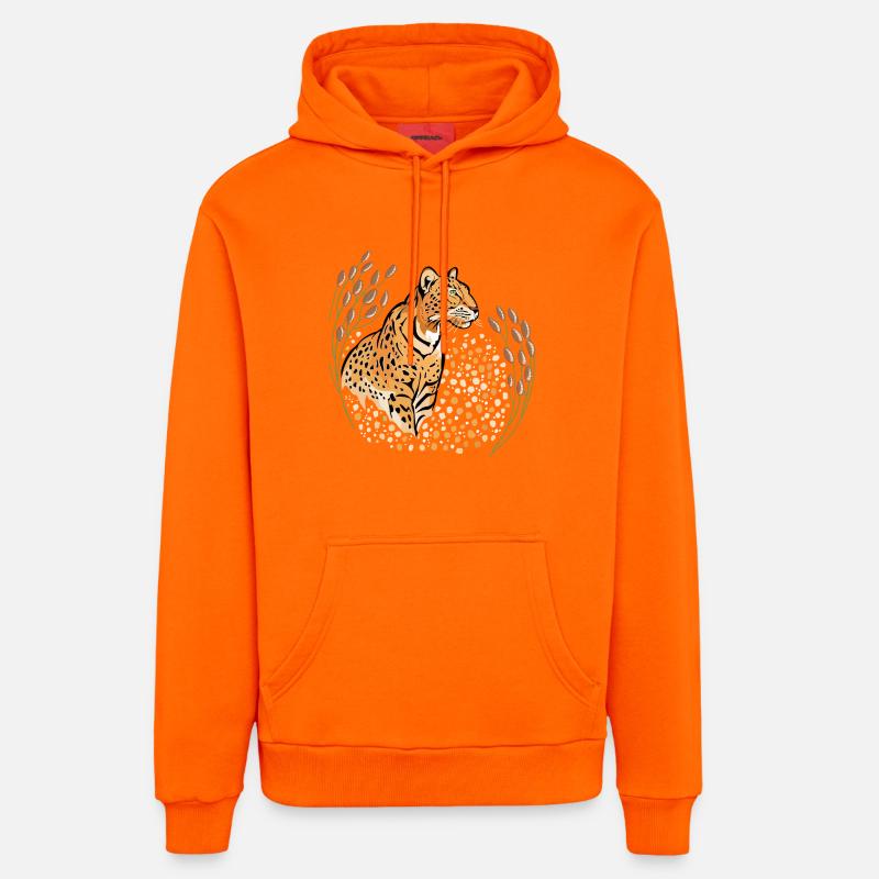 panthère - Sweat à capuche bio décontracté fabriqué en UE - SUNSET ORANGE