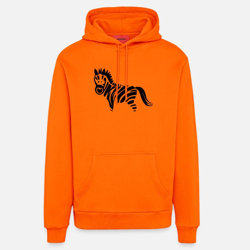 Zebra - Sweat à capuche bio décontracté fabriqué en UE - SUNSET ORANGE