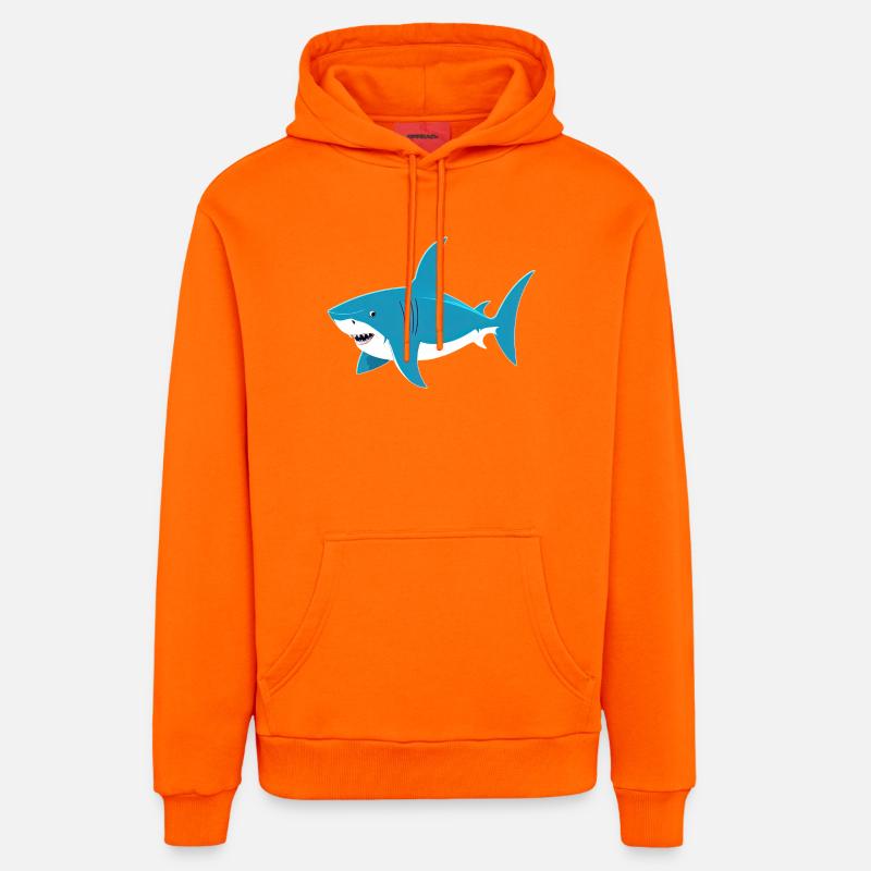 Requin - Sweat à capuche bio décontracté fabriqué en UE - SUNSET ORANGE