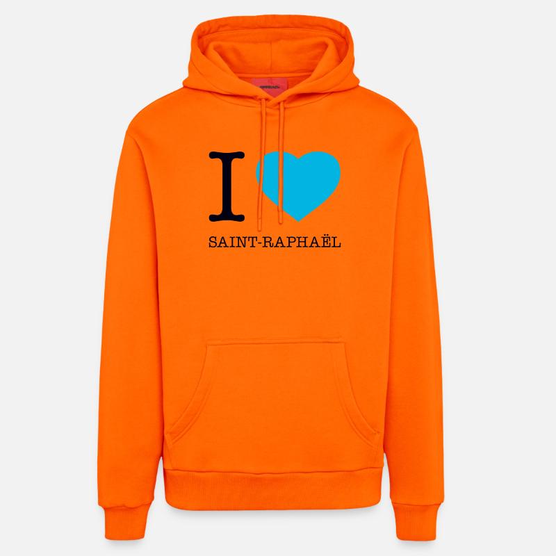 J’AIME SAINT-RAPHAËL - Sweat à capuche bio décontracté fabriqué en UE - SUNSET ORANGE