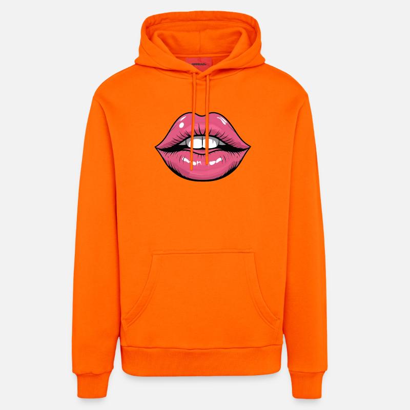Gloss à lèvres Pop Art - Sweat à capuche bio décontracté fabriqué en UE - SUNSET ORANGE