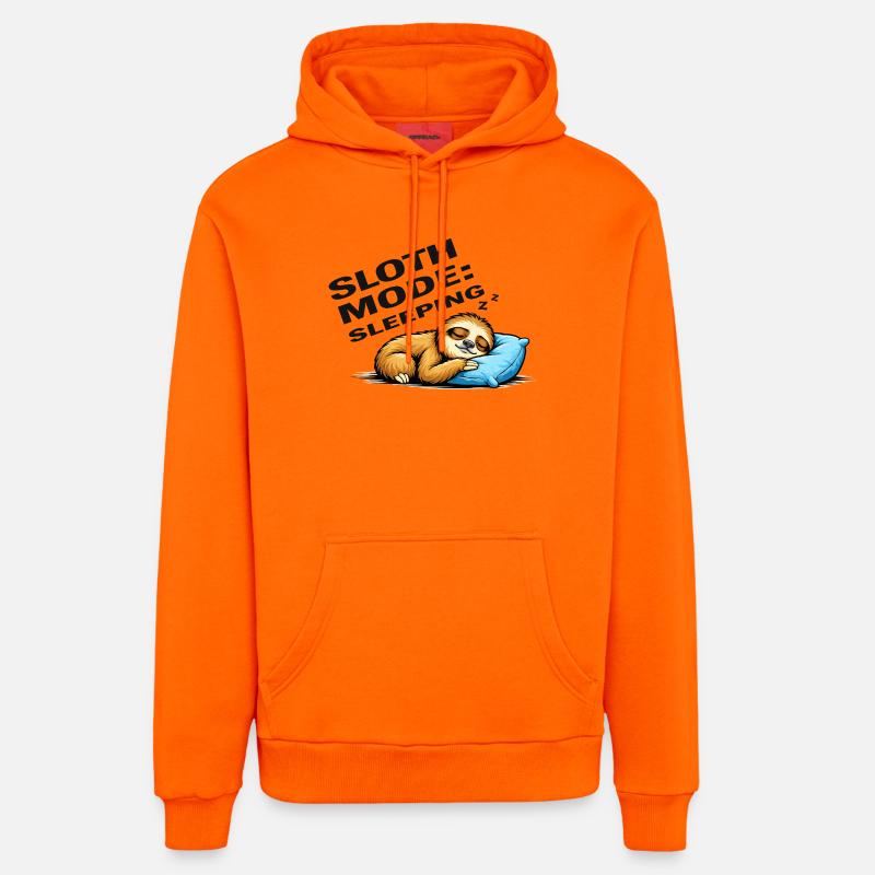 Mode paresseux en mode sommeil - Sweat à capuche bio décontracté fabriqué en UE - SUNSET ORANGE