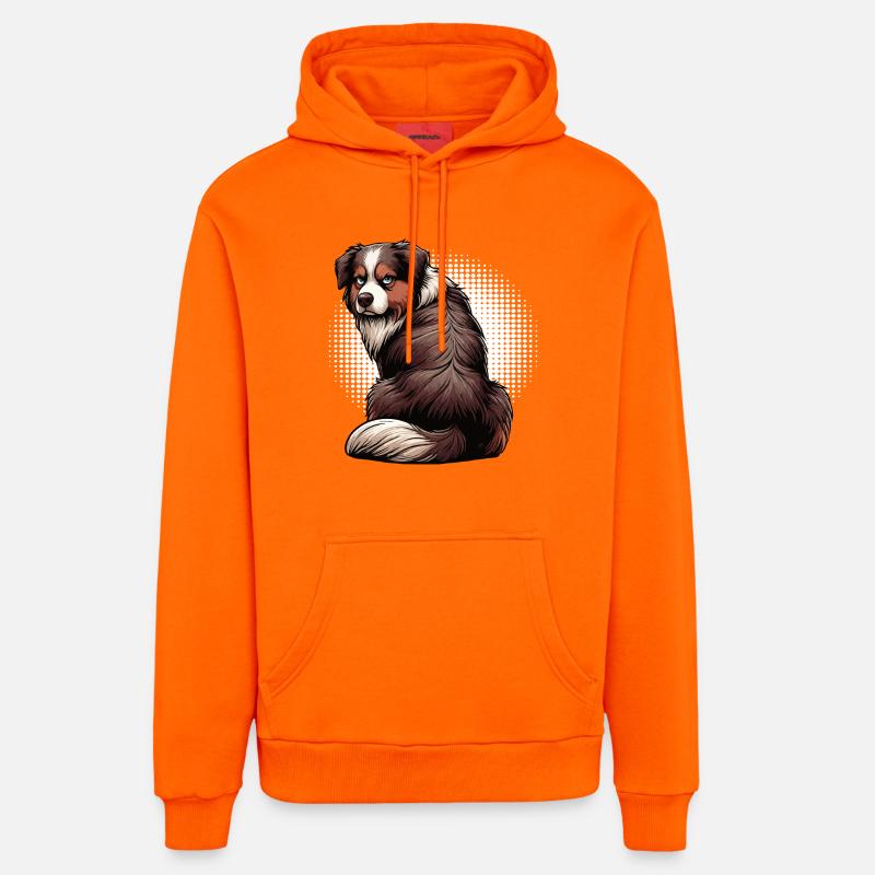 Berger australien Aussie Aussie Propriétaires Aussies - Sweat à capuche bio décontracté fabriqué en UE - SUNSET ORANGE