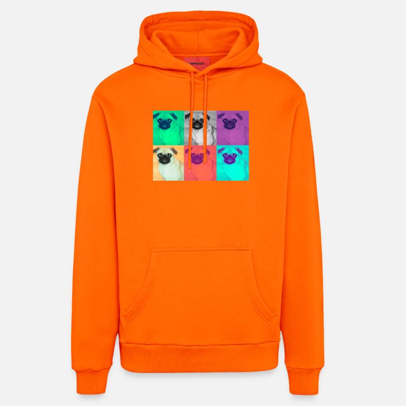 Pop Art Conception de chien - Sweat à capuche bio décontracté fabriqué en UE - SUNSET ORANGE