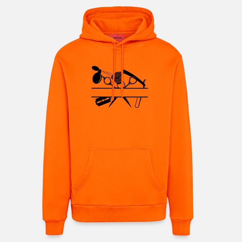 Bannière de texte d’attributs de coiffeurs - Sweat à capuche bio décontracté fabriqué en UE - SUNSET ORANGE