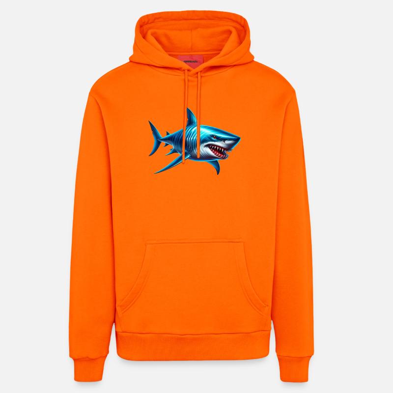 Requin - Sweat à capuche bio décontracté fabriqué en UE - SUNSET ORANGE