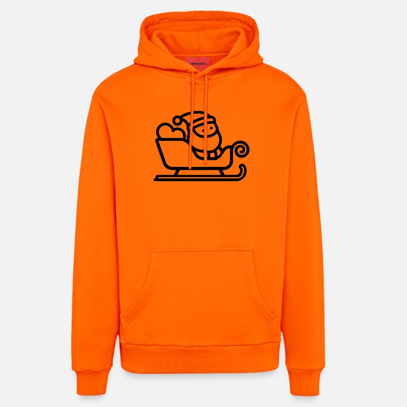 traîneau du Père Noël - Sweat à capuche bio décontracté fabriqué en UE - SUNSET ORANGE
