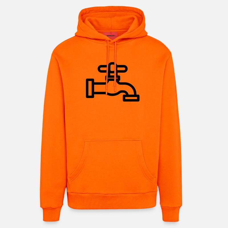 robinet - Sweat à capuche bio décontracté fabriqué en UE - SUNSET ORANGE
