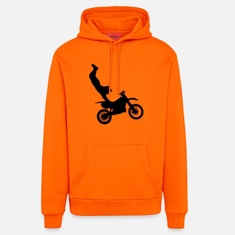 moto - Sweat à capuche bio décontracté fabriqué en UE - SUNSET ORANGE