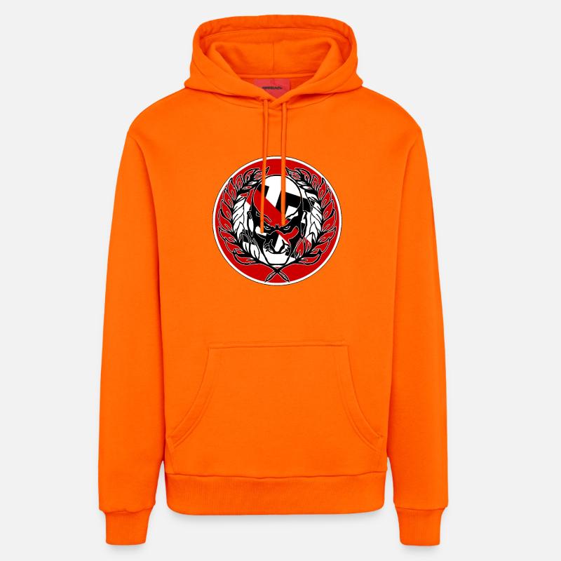Emblème du samouraï martial - Sweat à capuche bio décontracté fabriqué en UE - SUNSET ORANGE