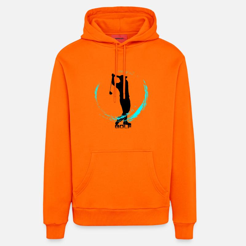 le golf - Sweat à capuche bio décontracté fabriqué en UE - SUNSET ORANGE