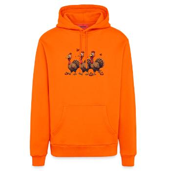 Bébé dinde de Thanksgiving - Sweat à capuche bio décontracté fabriqué en UE - SUNSET ORANGE - Devant