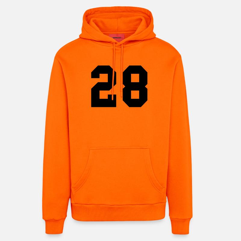 28 - Sweat à capuche bio décontracté fabriqué en UE - SUNSET ORANGE
