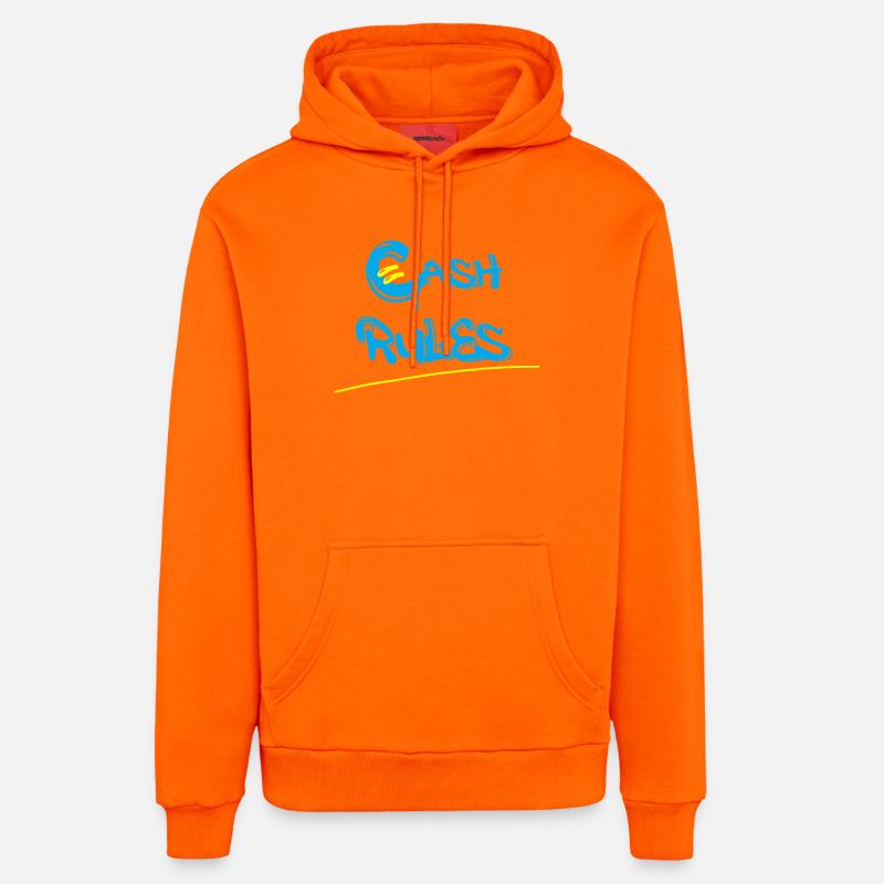 Lettres graffitis Money Rules - Sweat à capuche bio décontracté fabriqué en UE - SUNSET ORANGE