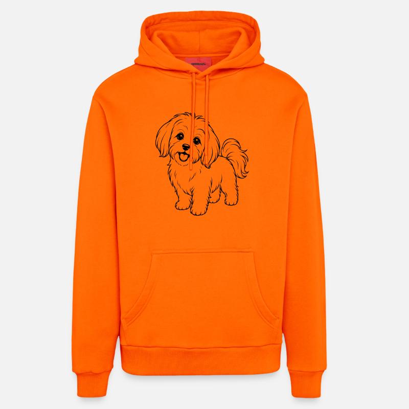 Malteser_Hund_schwarz - Sweat à capuche bio décontracté fabriqué en UE - SUNSET ORANGE