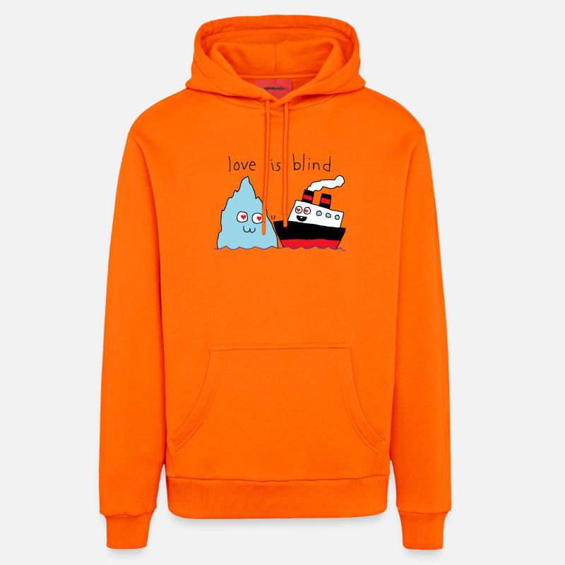 L’amour est aveugle - Sweat à capuche bio décontracté fabriqué en UE - SUNSET ORANGE