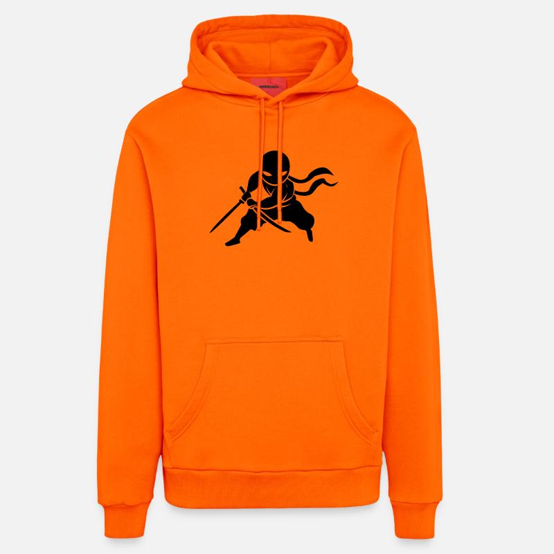 Ninja Samurai - Sweat à capuche bio décontracté fabriqué en UE - SUNSET ORANGE