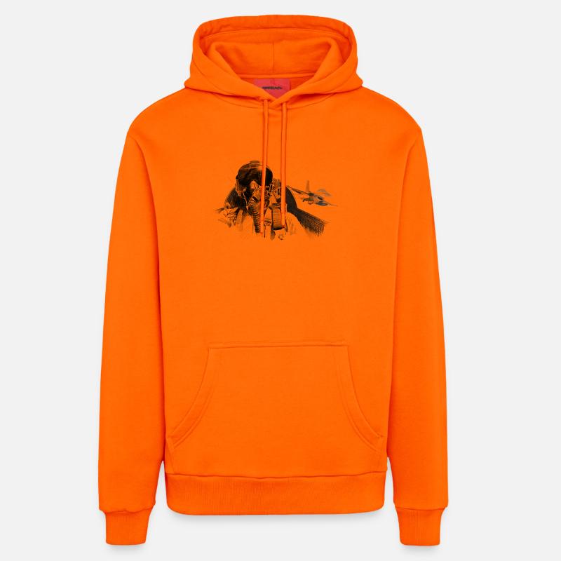 Fighter pilot - Sweat à capuche bio décontracté fabriqué en UE - SUNSET ORANGE