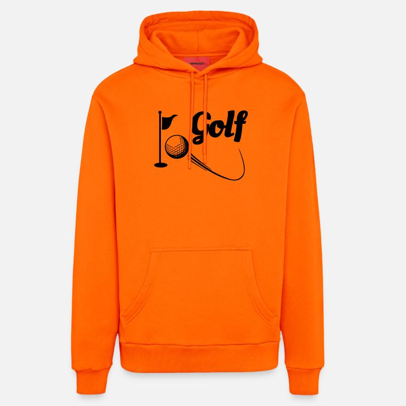 Golf 2 - Sweat à capuche bio décontracté fabriqué en UE - SUNSET ORANGE