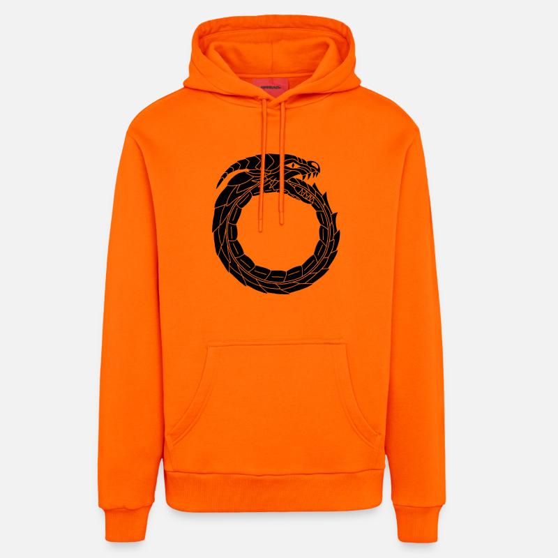 Dragon noir dévoreur - Sweat à capuche bio décontracté fabriqué en UE - SUNSET ORANGE