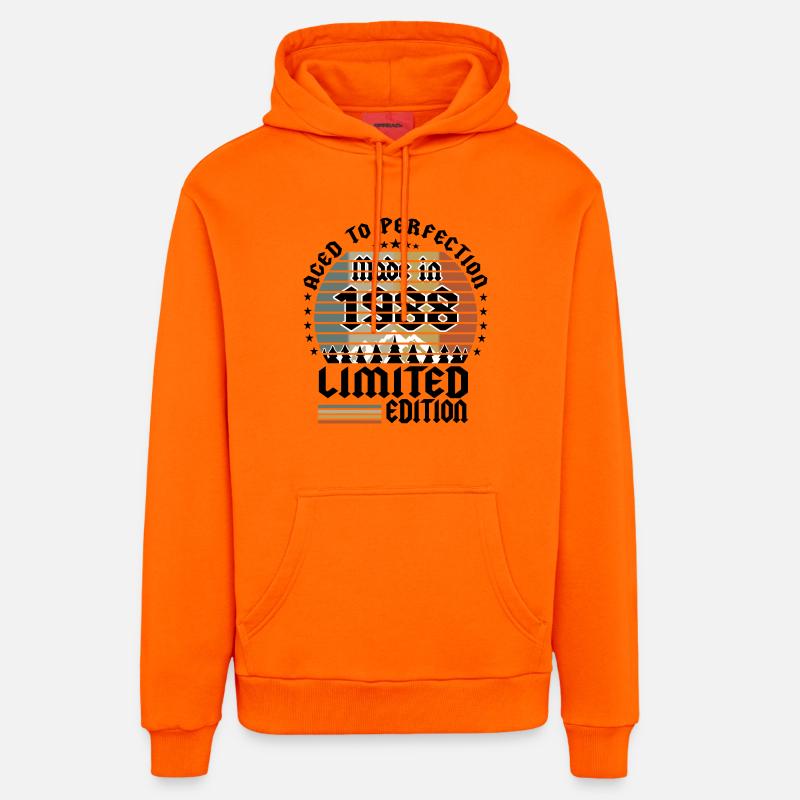 Édition limitée 1988 - Sweat à capuche bio décontracté fabriqué en UE - SUNSET ORANGE