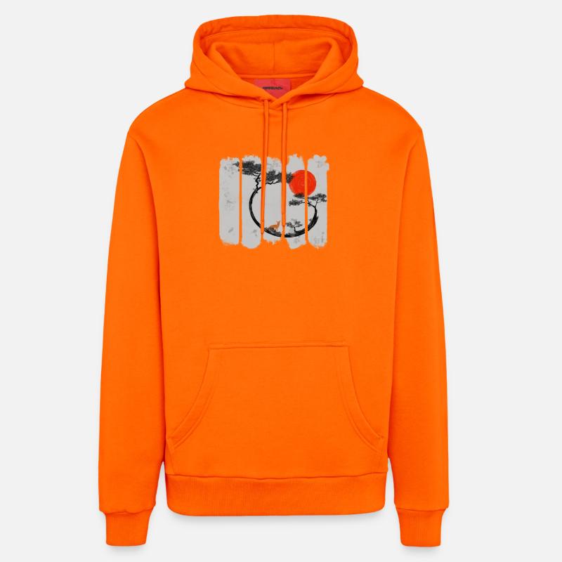 Kitsune - Sweat à capuche bio décontracté fabriqué en UE - SUNSET ORANGE