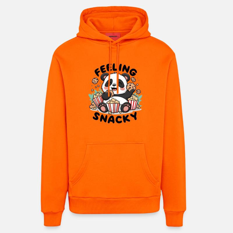 Panda - Se sentir grignotant - Sweat à capuche bio décontracté fabriqué en UE - SUNSET ORANGE