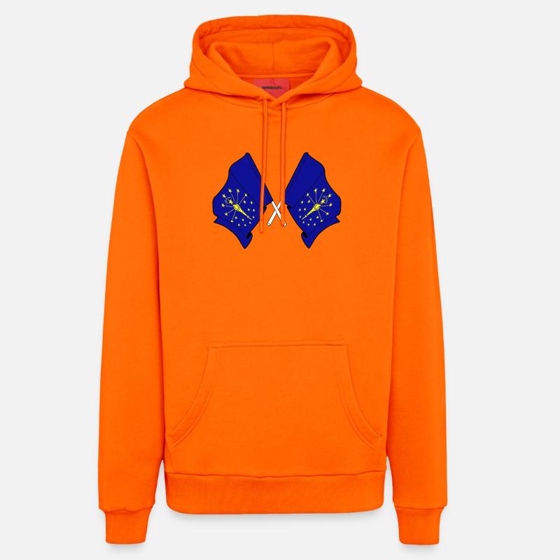 Deux drapeaux ont traversé l’Indiana - Sweat à capuche bio décontracté fabriqué en UE - SUNSET ORANGE