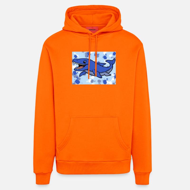 Mosasaurus Dino - Sweat à capuche bio décontracté fabriqué en UE - SUNSET ORANGE