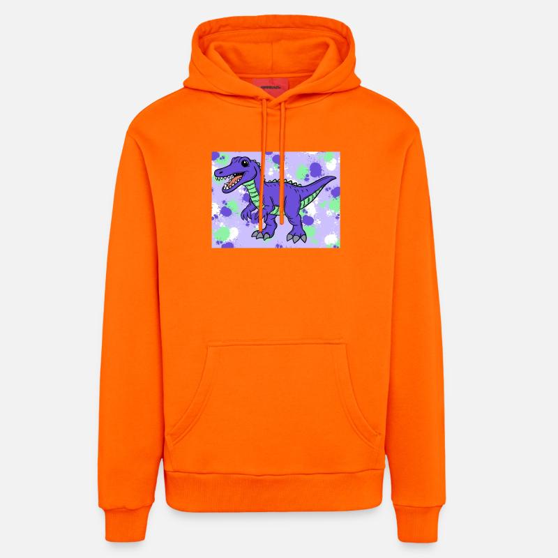 Baryonyx Dino - Sweat à capuche bio décontracté fabriqué en UE - SUNSET ORANGE