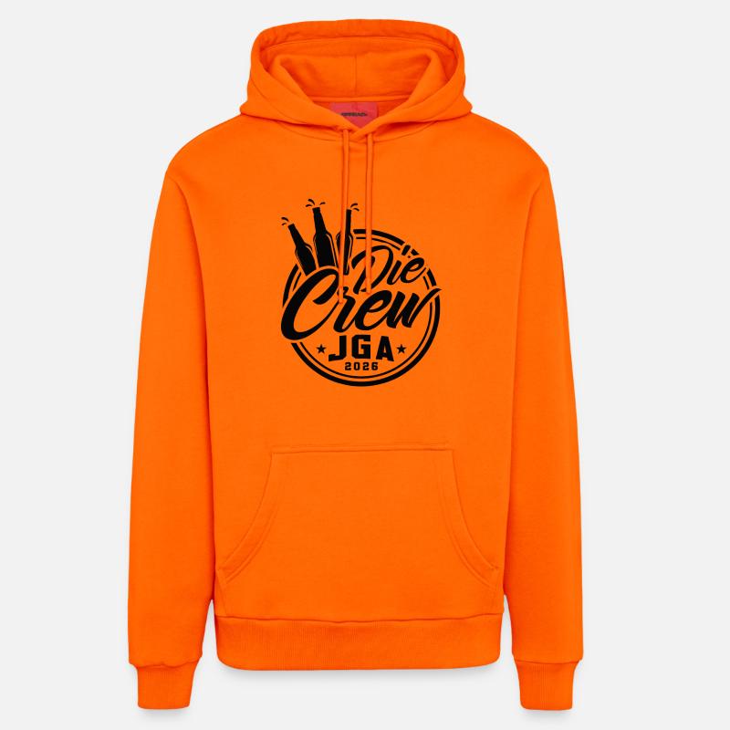 Enterrement de vie de garçon du Marié de l’équipe 2026 - Sweat à capuche bio décontracté fabriqué en UE - SUNSET ORANGE