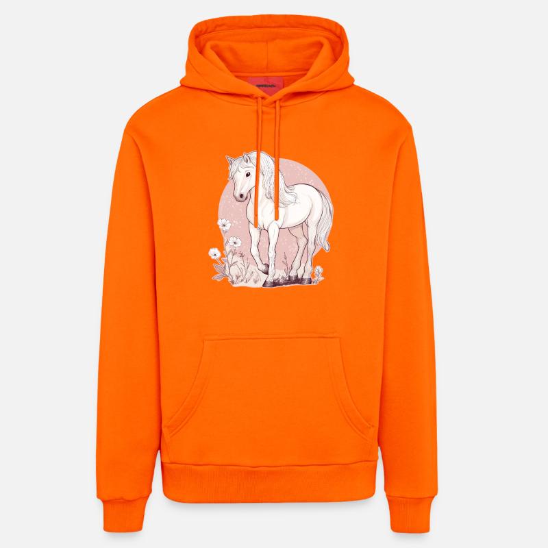Cheval - Sweat à capuche bio décontracté fabriqué en UE - SUNSET ORANGE