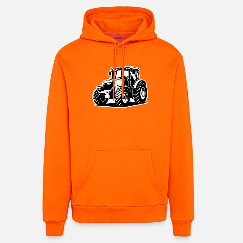 Traktor / Trecker / Schlepper (2-farbig) - Organic Relaxed Hoodie Made in EU - SUNSET ORANGE