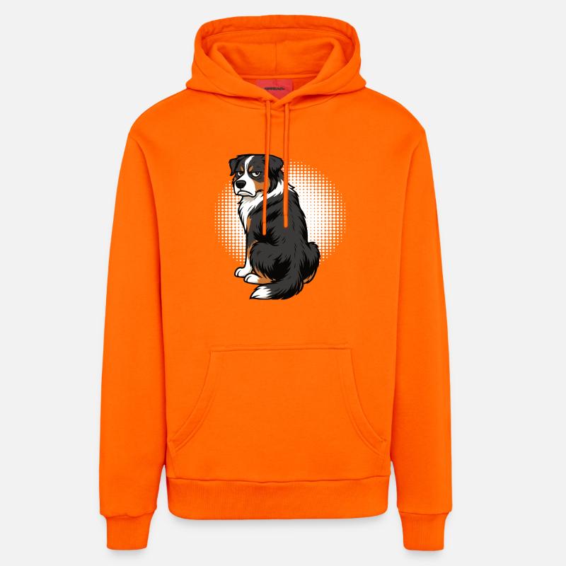 Berger australien Aussie Aussie Propriétaires Aussies - Sweat à capuche bio décontracté fabriqué en UE - SUNSET ORANGE