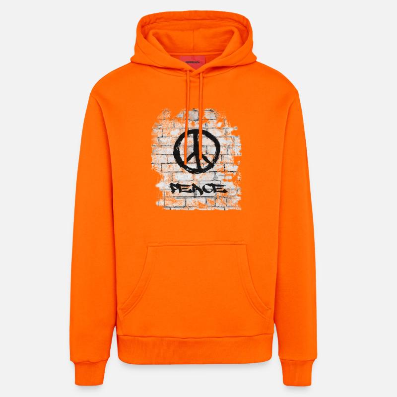 Peace - Sweat à capuche bio décontracté fabriqué en UE - SUNSET ORANGE