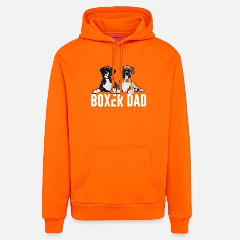 Boxer Chien Boxer Papa - Sweat à capuche bio décontracté fabriqué en UE - SUNSET ORANGE